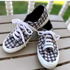 Superga 2750 Gingham Canvas Sneakers Women's Size 36‎ EU/US 5.5/6 Casual Shoes